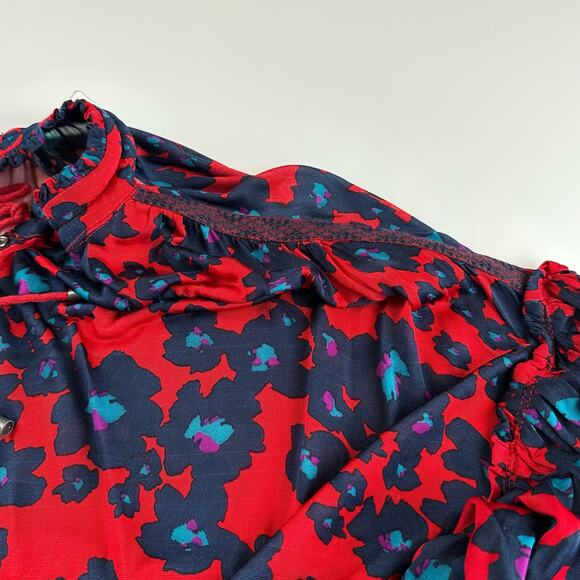Free People Merlot Combo Love Letter Red & Blue Floral Size Small - Picture 16 of 16